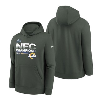 Youth Los Angeles Rams Anthracite 2021 NFC Champions Locker Room Trophy Collection Pullover Hoodie