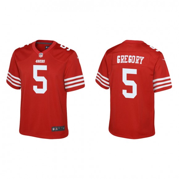 Youth 49ers Randy Gregory Scarlet Game Jersey