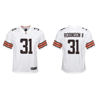 Youth Cleveland Browns Reggie Robinson II White Game Jersey