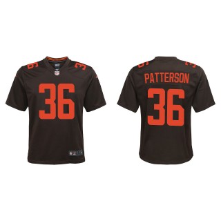 Youth Browns Riley Patterson Brown Alternate Game Jersey