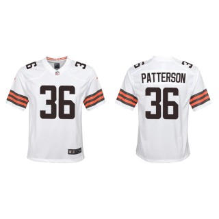Youth Browns Riley Patterson White Game Jersey