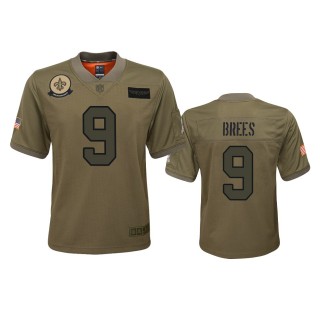 Youth New Orleans Saints Drew Brees Camo 2019 Salute to Service Jersey