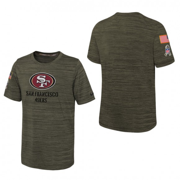Youth San Francisco 49ers Olive 2022 Salute To Service Velocity T-Shirt