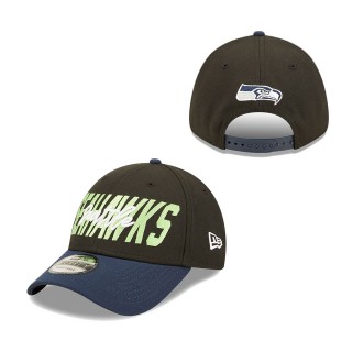 Youth Seattle Seahawks Black Navy 2022 NFL Draft 9FORTY Snapback Adjustable Hat