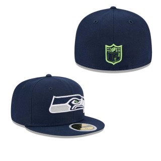 Youth Seattle Seahawks College Navy Main Fitted Hat