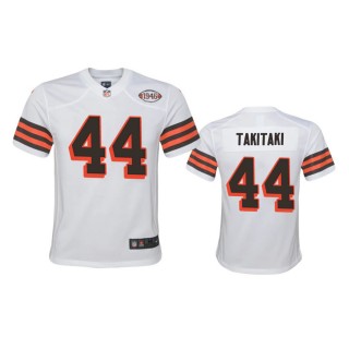 Youth Cleveland Browns Sione Takitaki White 1946 Collection Alternate Game Jersey