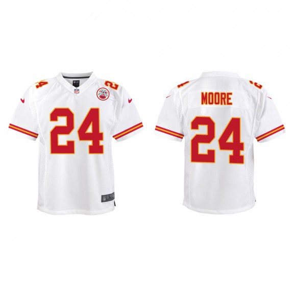 Youth Chiefs Skyy Moore White 2022 NFL Draft Game Jersey