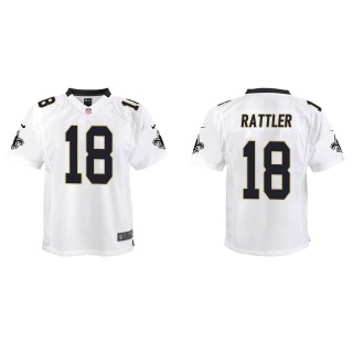 Youth Saints Spencer Rattler White Game Jersey