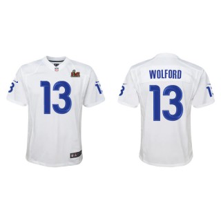 Youth John Wolford Rams White Super Bowl LVI Game Fashion Jersey