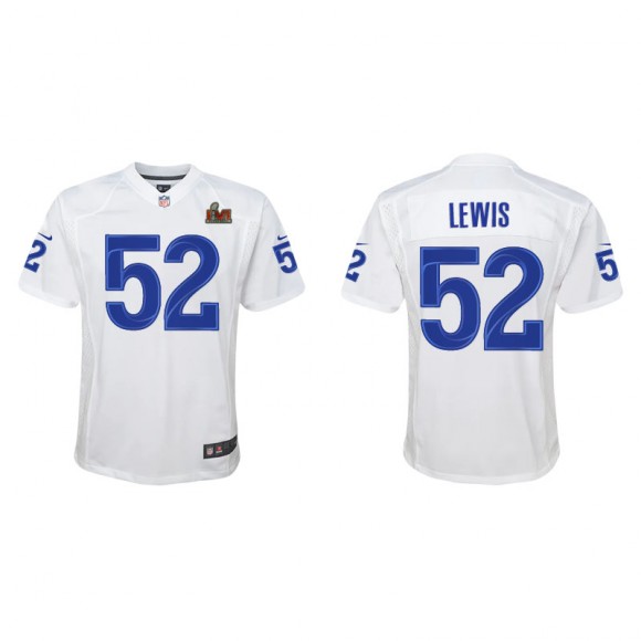 Youth Terrell Lewis Rams White Super Bowl LVI Game Fashion Jersey