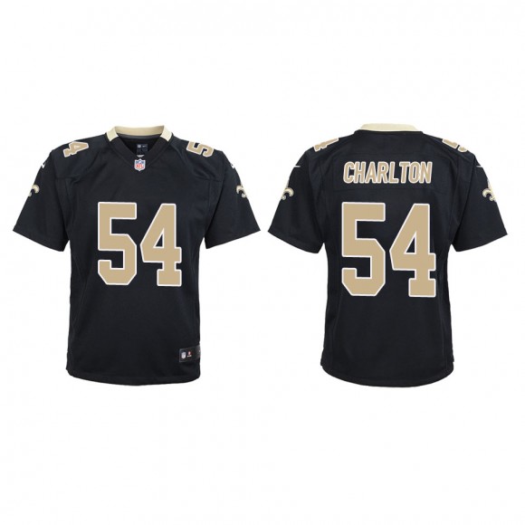 Youth New Orleans Saints Taco Charlton Black Game Jersey