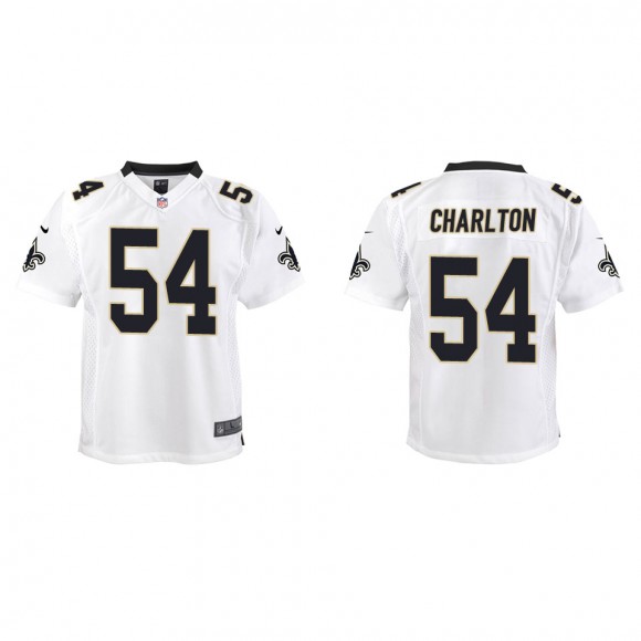 Youth New Orleans Saints Taco Charlton White Game Jersey