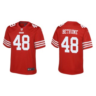 Youth 49ers Tatum Bethune Scarlet Game Jersey