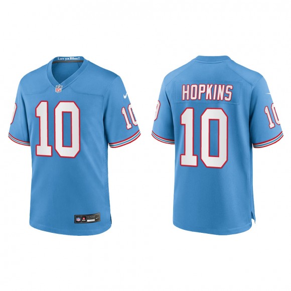 Youth Titans DeAndre Hopkins Light Blue Oilers Throwback Game Jersey