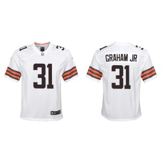 Youth Cleveland Browns Thomas Graham Jr. White Game Jersey