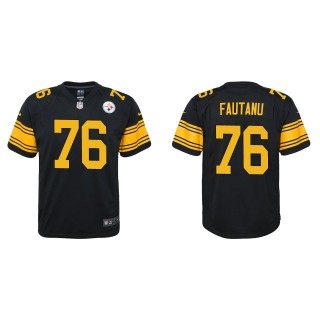 Youth Steelers Troy Fautanu Black Alternate Game Jersey