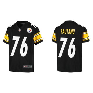 Youth Steelers Troy Fautanu Black Game Jersey