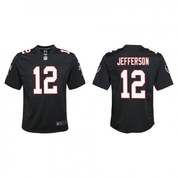 Youth Falcons Van Jefferson Black Throwback Game Jersey