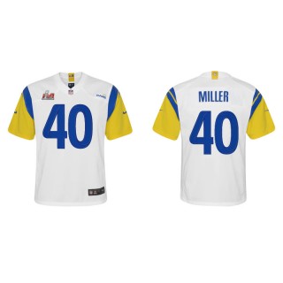Youth Super Bowl LVI Von Miller Rams White Gold Alternate Game Jersey