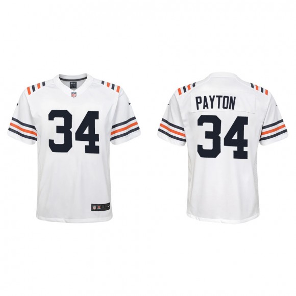 Youth Walter Payton Chicago Bears White Alternate Classic Game Jersey