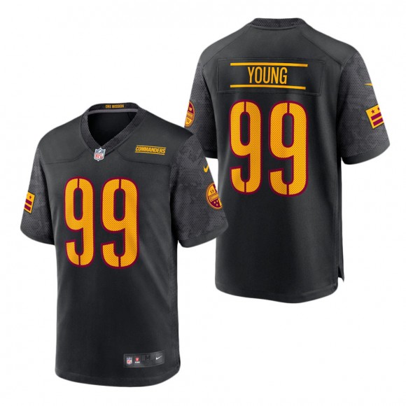 Youth Washington Commanders Chase Young Black Alternate Game Jersey
