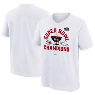 Youth Chiefs White Super Bowl LVIII Champions Local T-Shirt