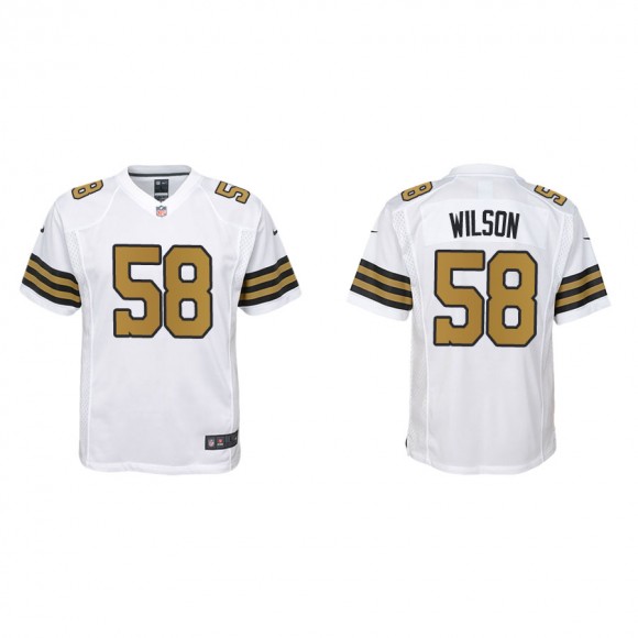 Youth New Orleans Saints Wilson White Alternate Game Jersey