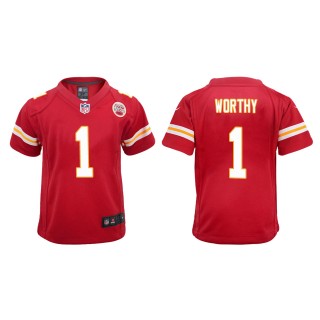 Youth Chiefs Xavier Worthy Red Game Jersey