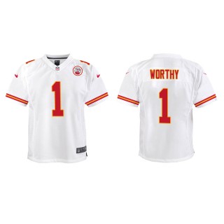Youth Chiefs Xavier Worthy White Game Jersey