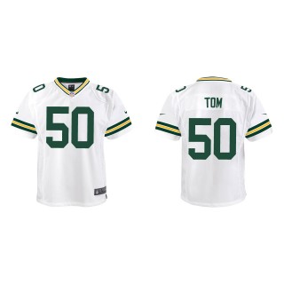 Youth Packers Zach Tom White Game Jersey