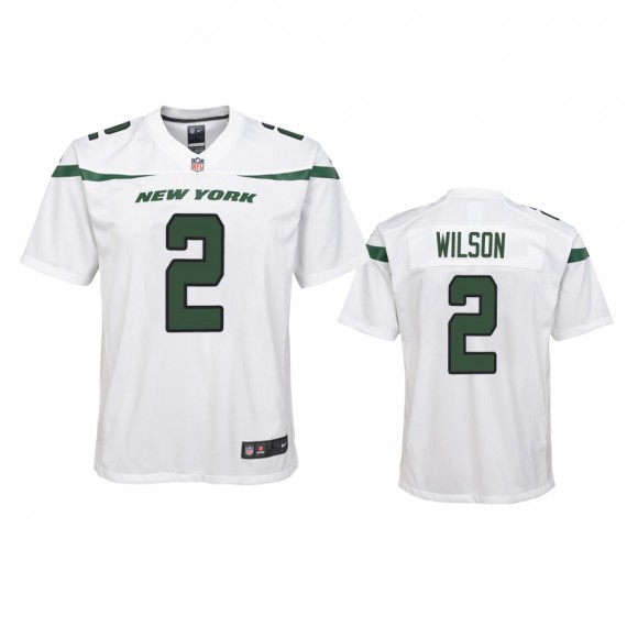 Youth Jets Zach Wilson White Game Jersey