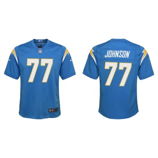 Youth Chargers Zion Johnson Powder Blue 2022 NFL Draft Game Jersey