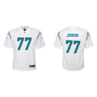 Youth Chargers Zion Johnson White 2022 NFL Draft Game Jersey