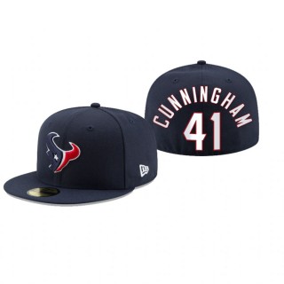 Houston Texans Zach Cunningham Navy Omaha 59FIFTY Fitted Hat