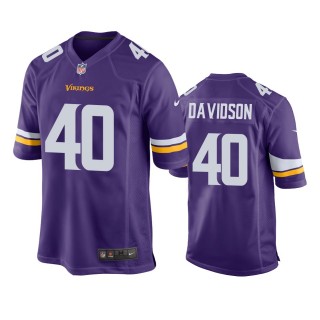 Minnesota Vikings Zach Davidson Purple Game Jersey
