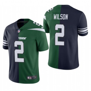 2021 NFL Draft Zach Wilson Split Jersey Jets Navy Green Vapor Limited