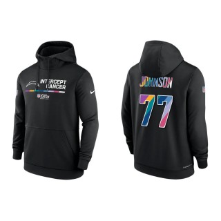 Zion Johnson Los Angeles Chargers Black 2022 NFL Crucial Catch Therma Performance Pullover Hoodie
