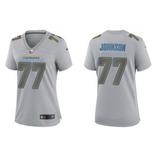 Zion Johnson Women's Los Angeles Chargers Gray Atmosphere Fashion Game Jersey